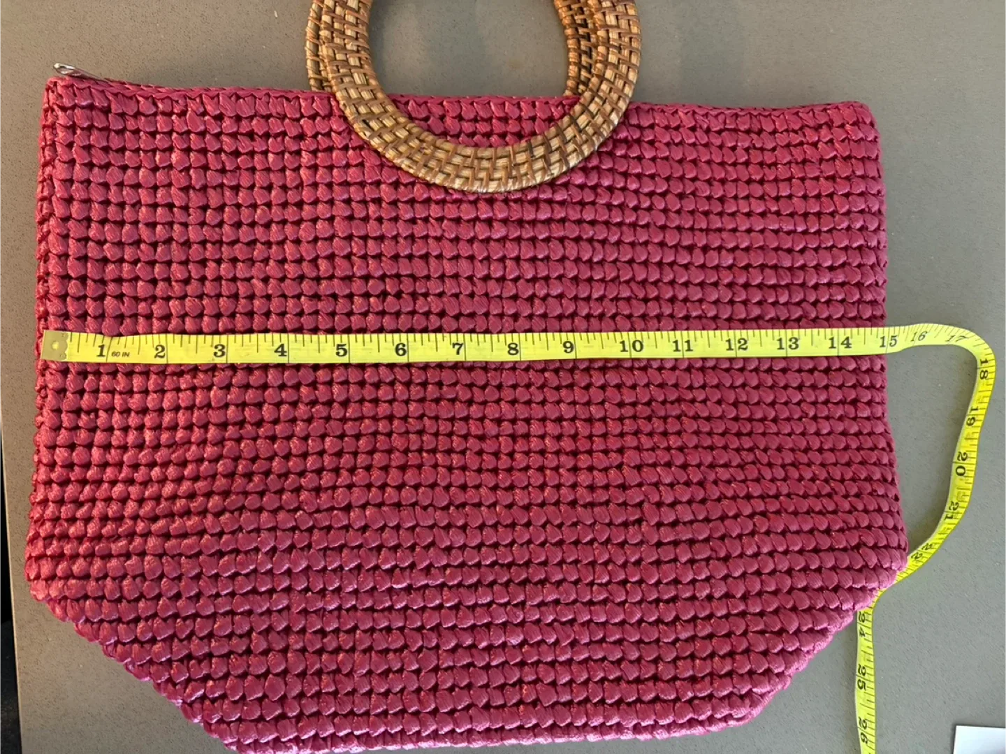Woven Straw Tote Bag - Pink image indicator(5)