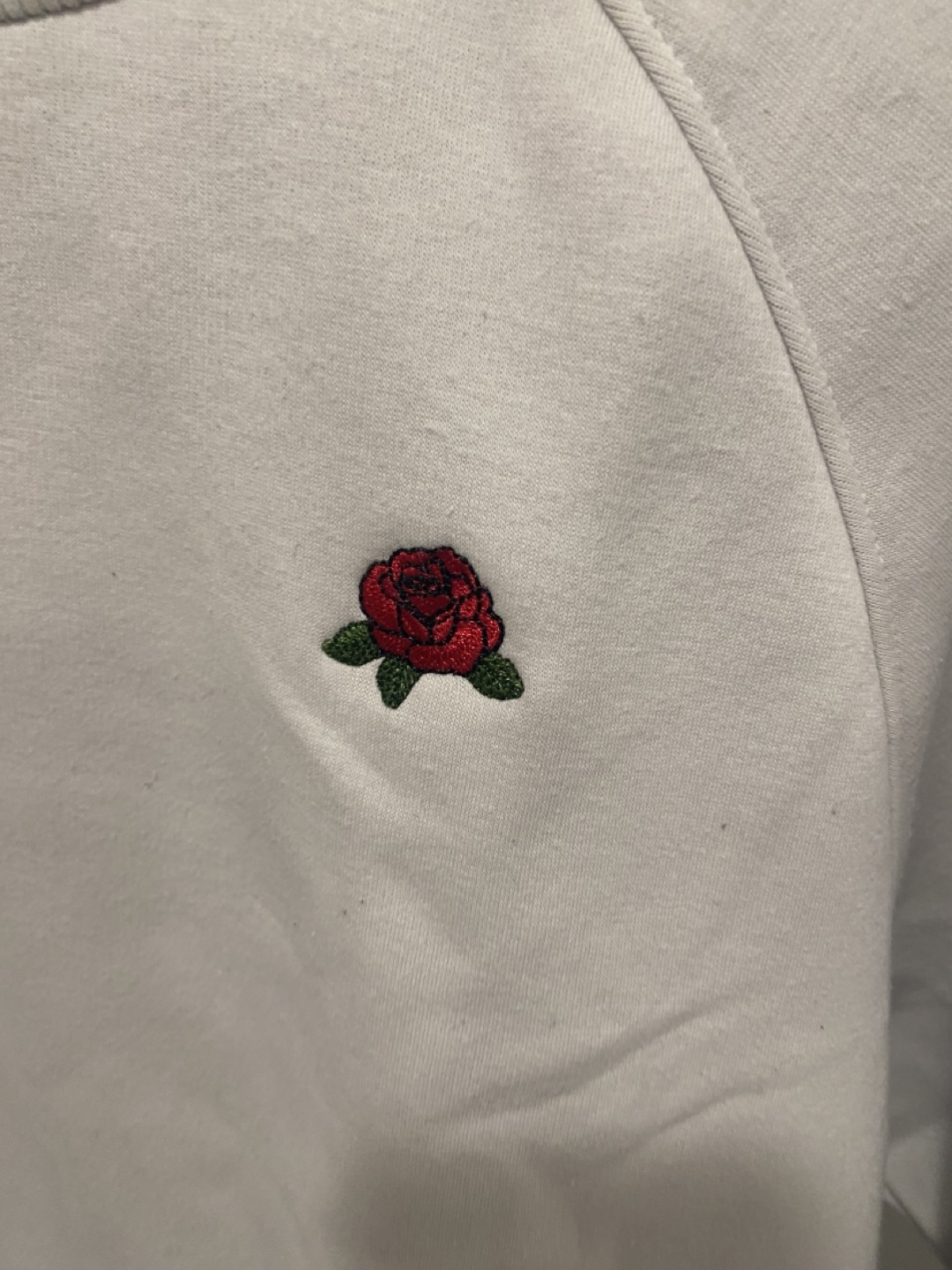White SUNDAY BEST Sweatshirt with Rose Embroidery - photo 2