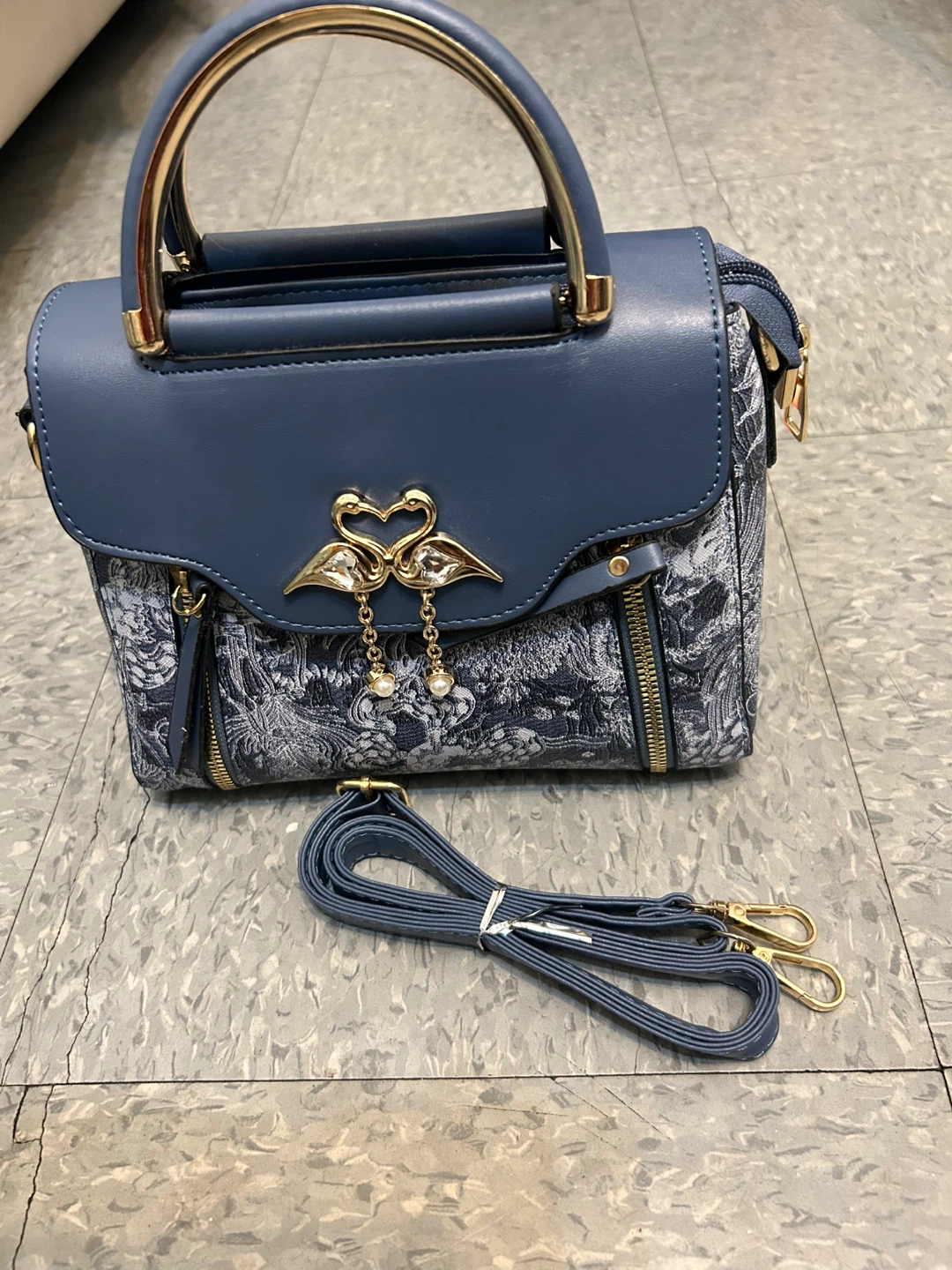 Blue Swan Decor Handbag