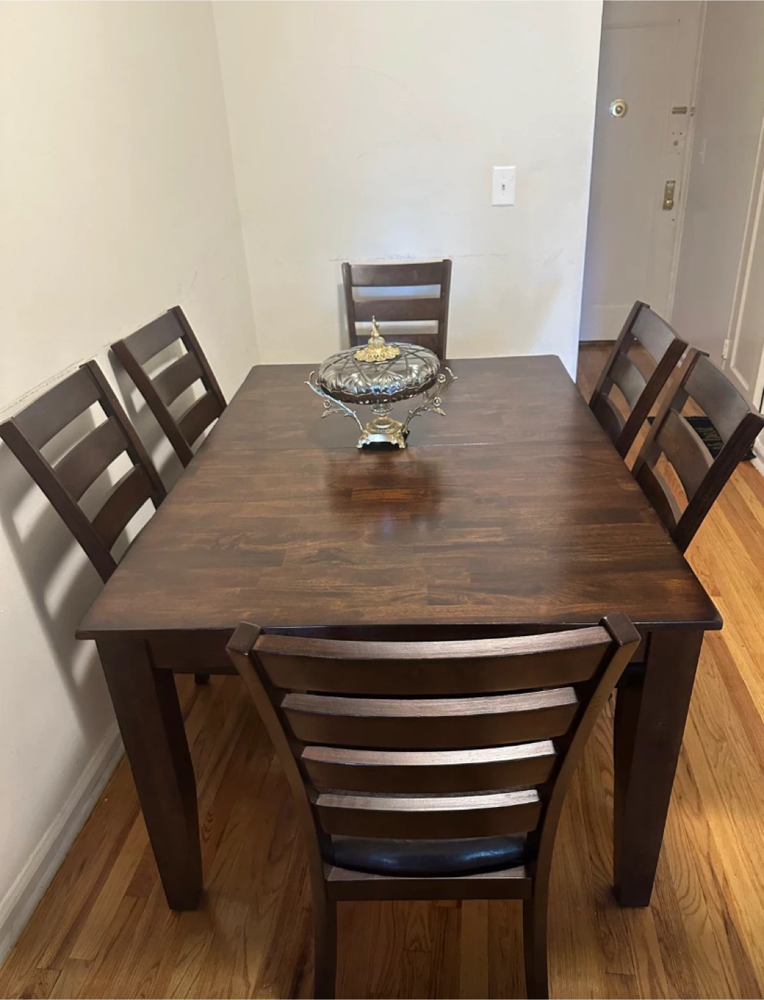 Dark Wood Dining Table with 6 Chairs - photo 2