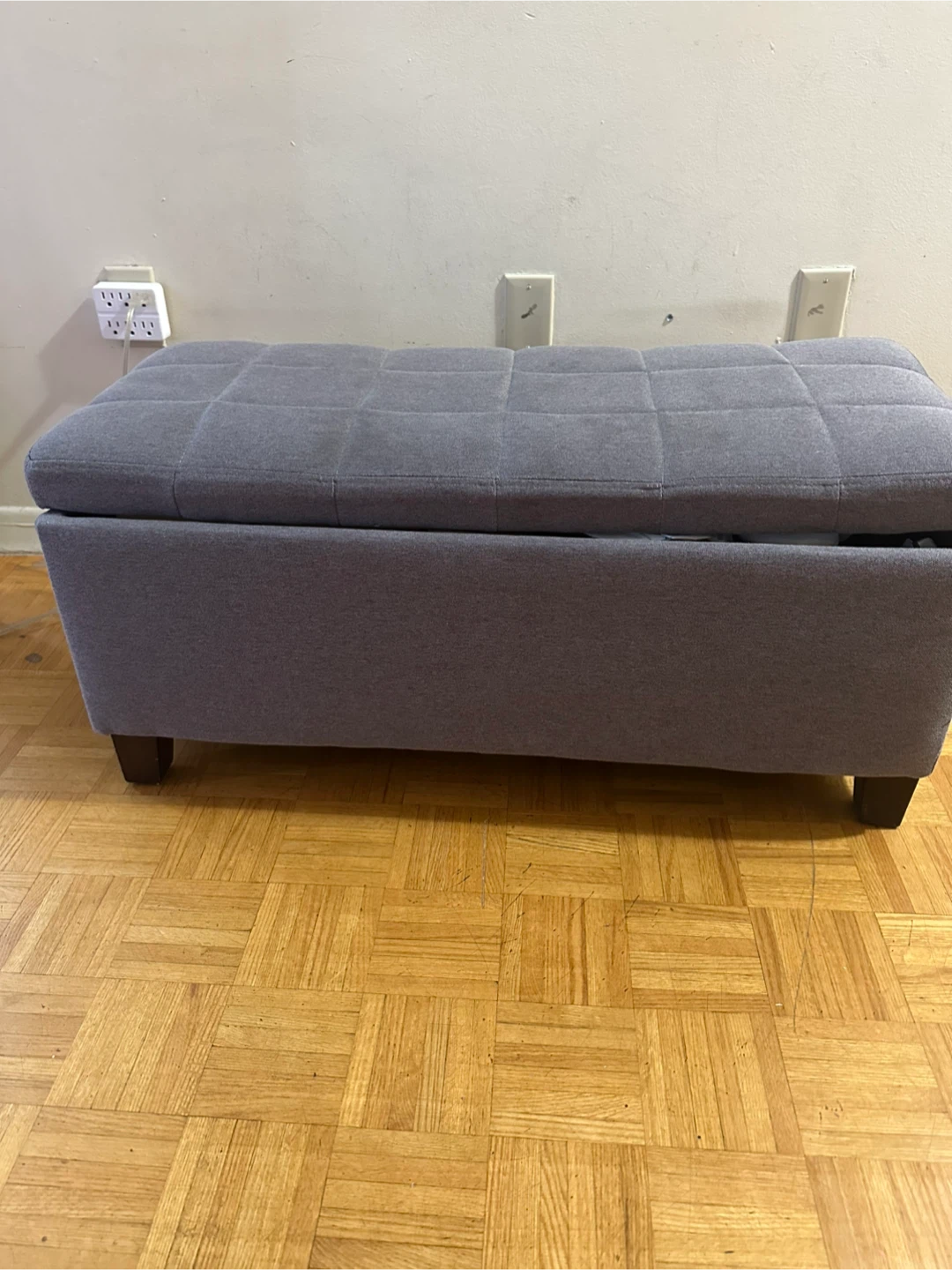 Grey Storage Ottoman Bench - photo 2
