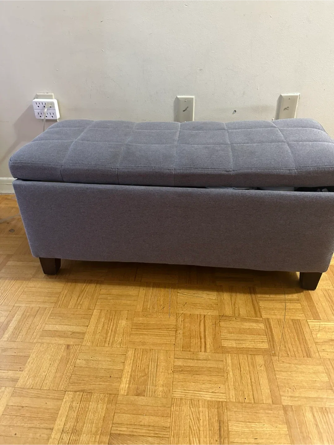 Grey Storage Ottoman Bench image indicator(2)