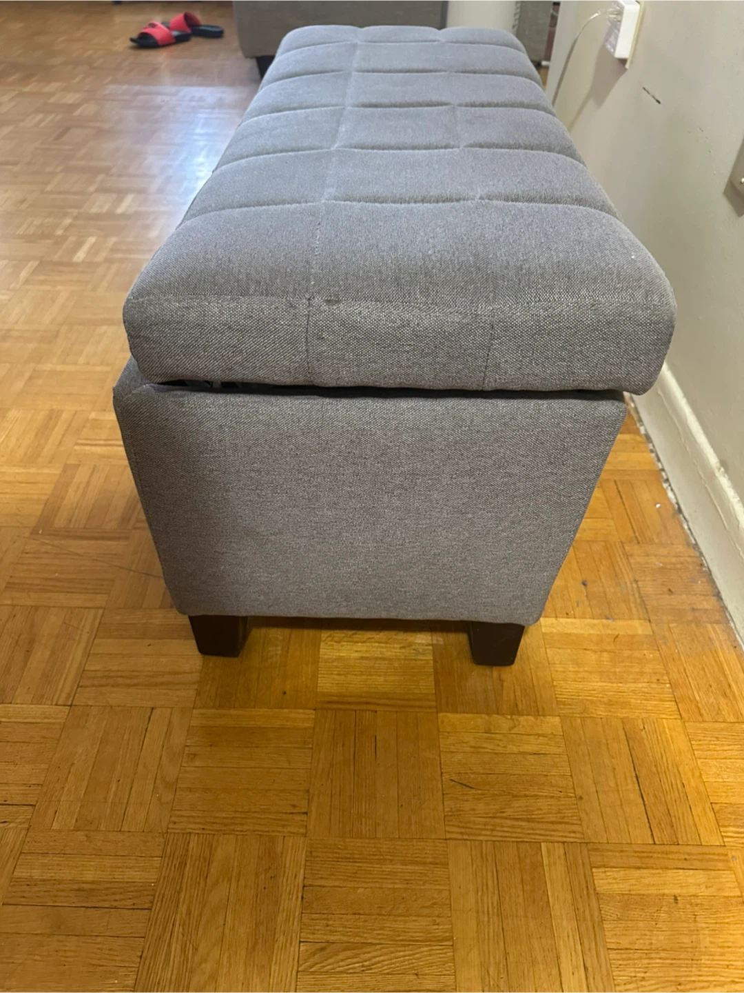 Grey Storage Ottoman Bench - photo 3