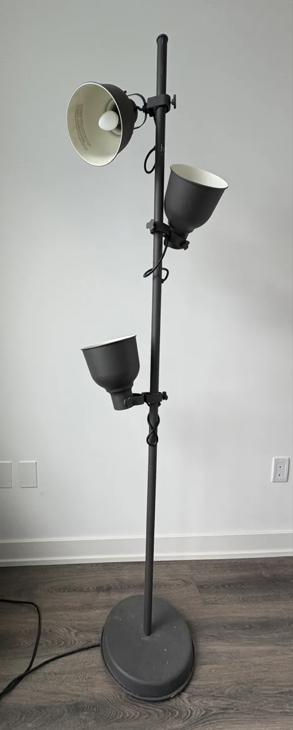 IKEA Hektar Floor Lamp - 3 Spotlights, Dark Gray image indicator(2)