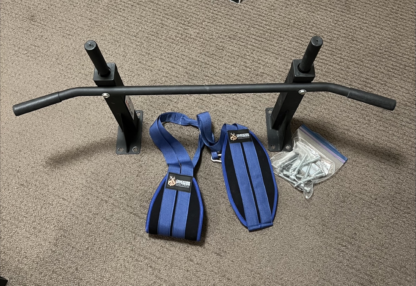 Amstaff Fitness Pull-Up Bar with DMoose Straps
