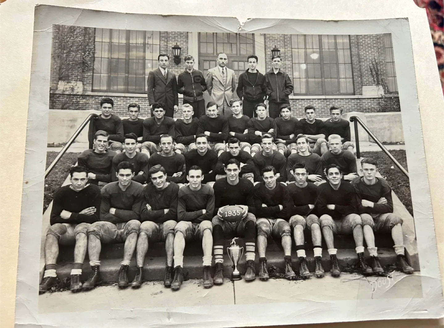 1935 Football team jock college men photo trophy vintage sports image indicator(2)