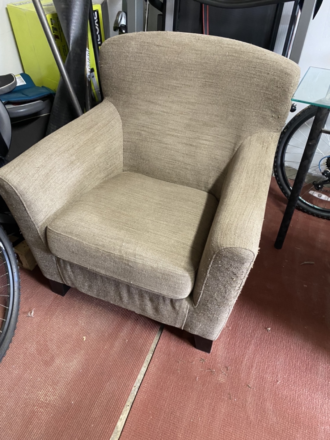 IKEA Beige Armchair and Ottoman Set