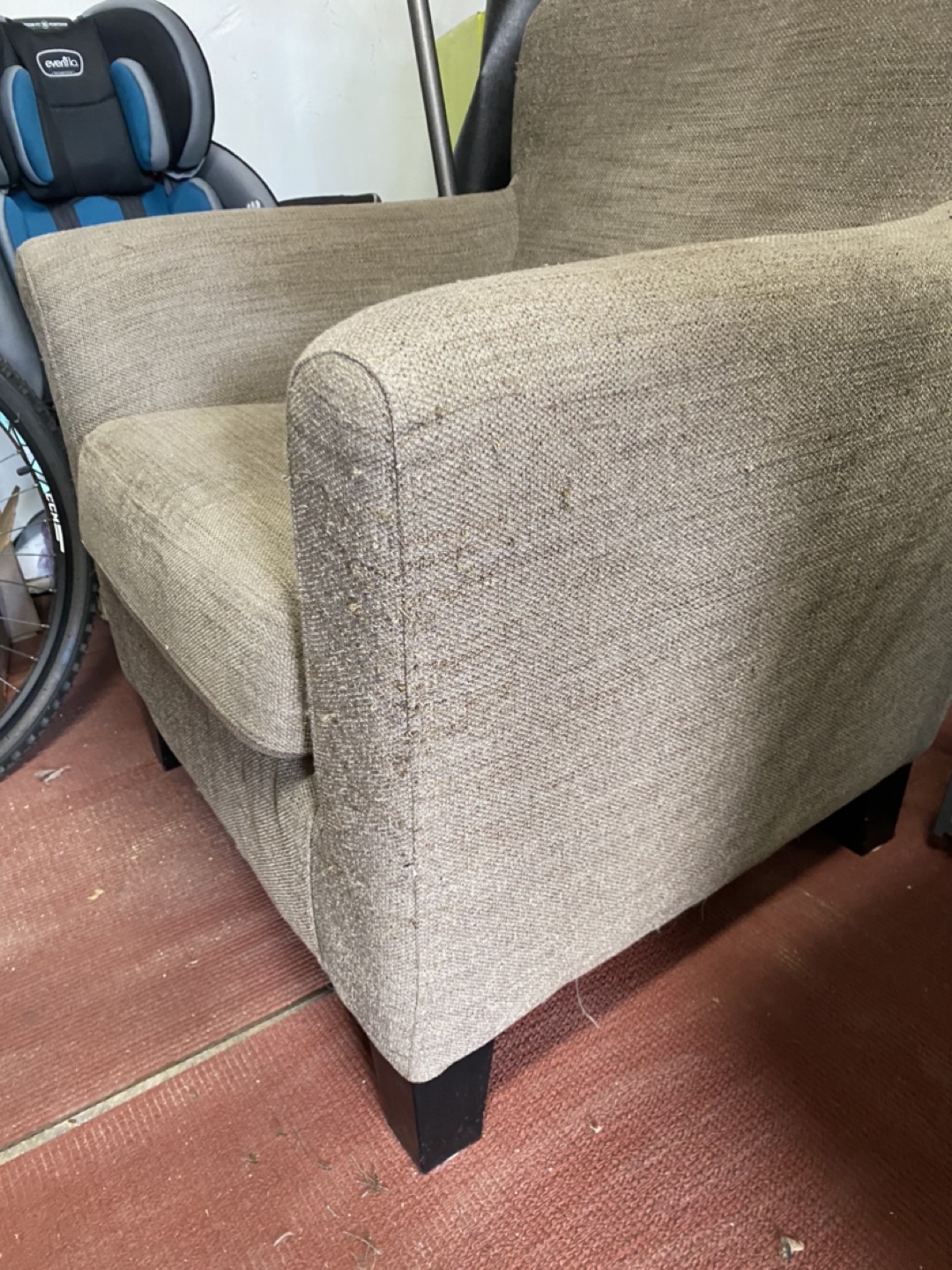 IKEA Beige Armchair and Ottoman Set - photo 3