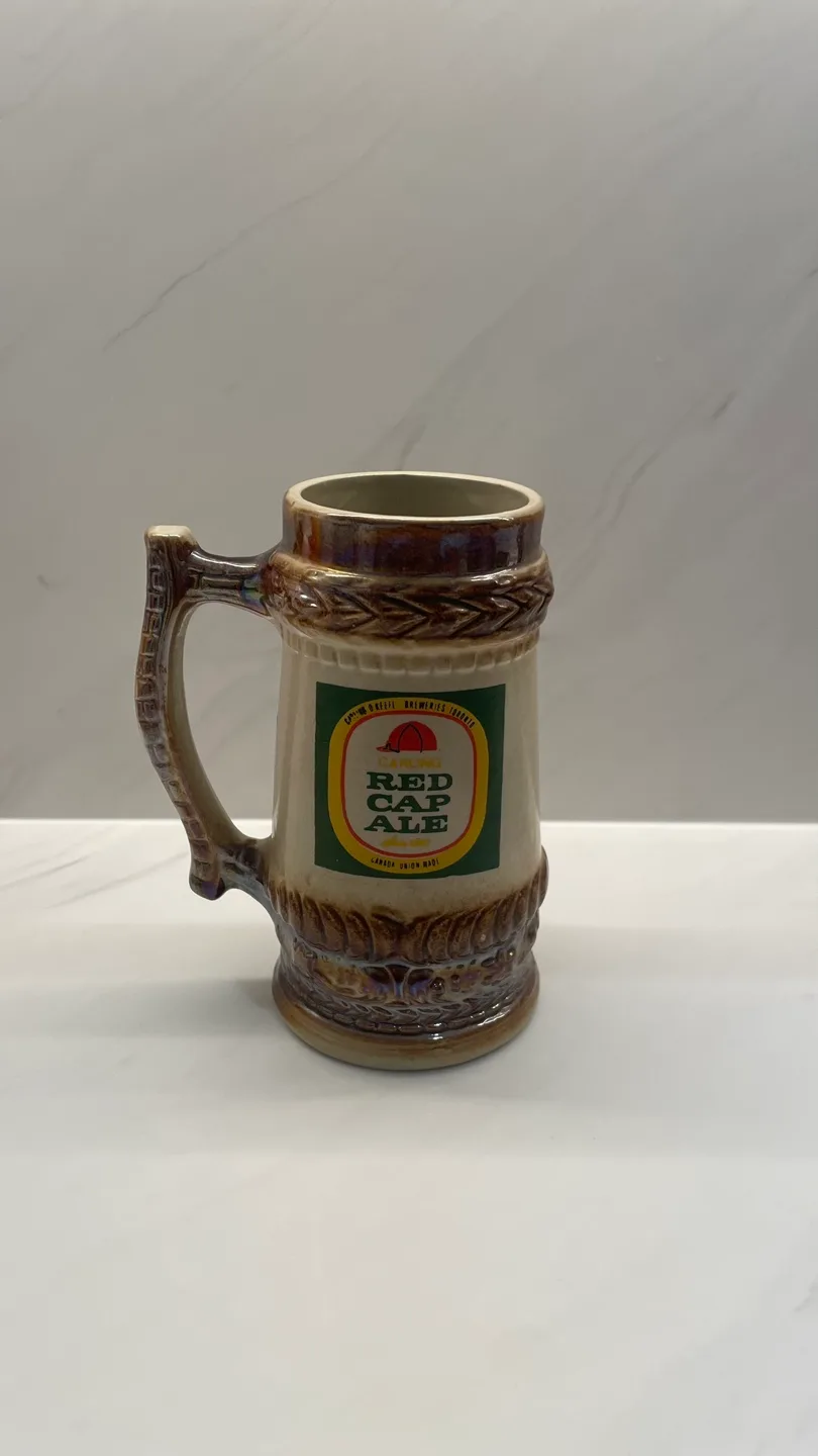 Vintage Red Cap Ale Ceramic Beer Stein Mug image indicator(3)