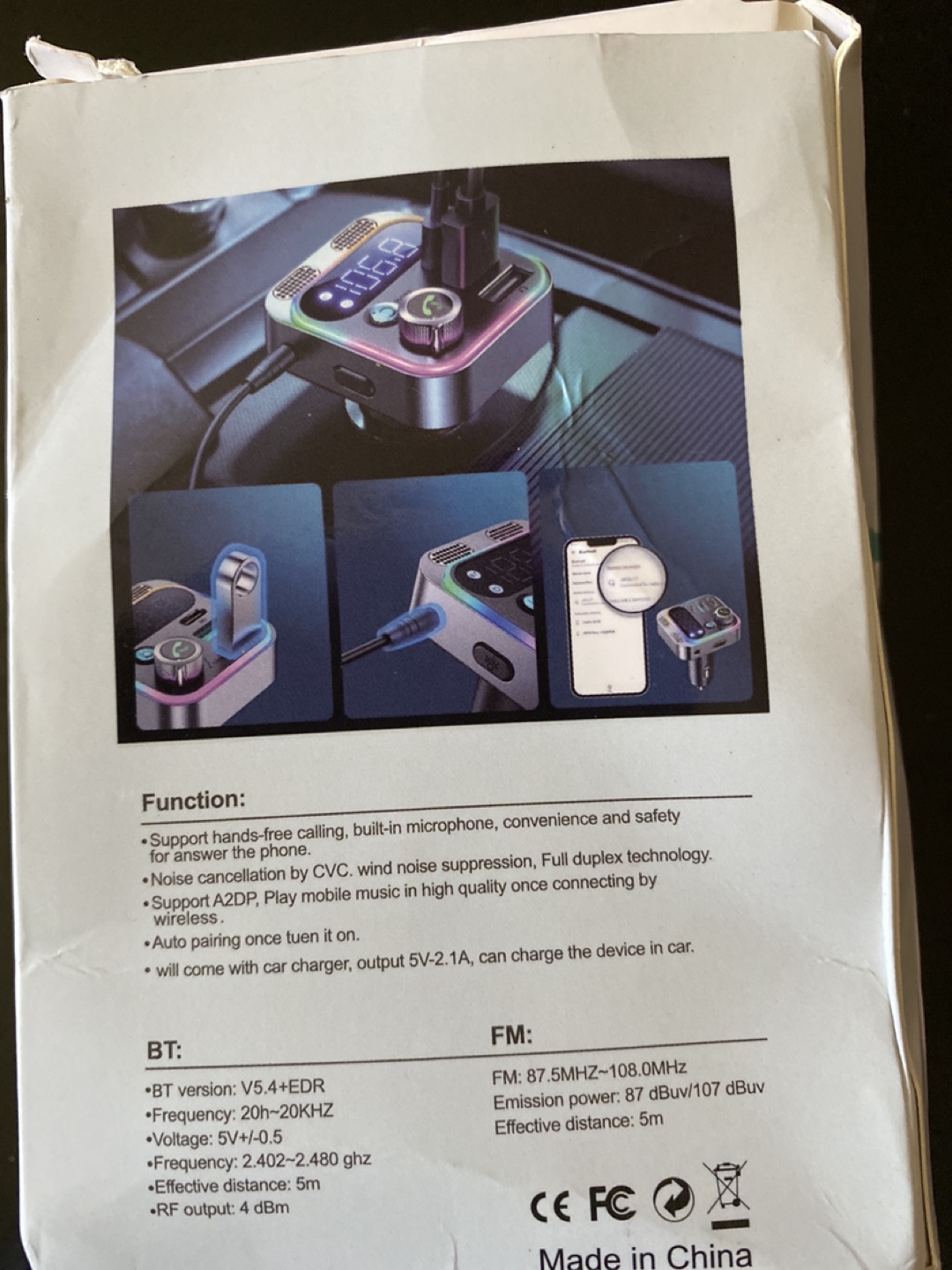 CAR4796A Bluetooth 5.3 FM Transmitter