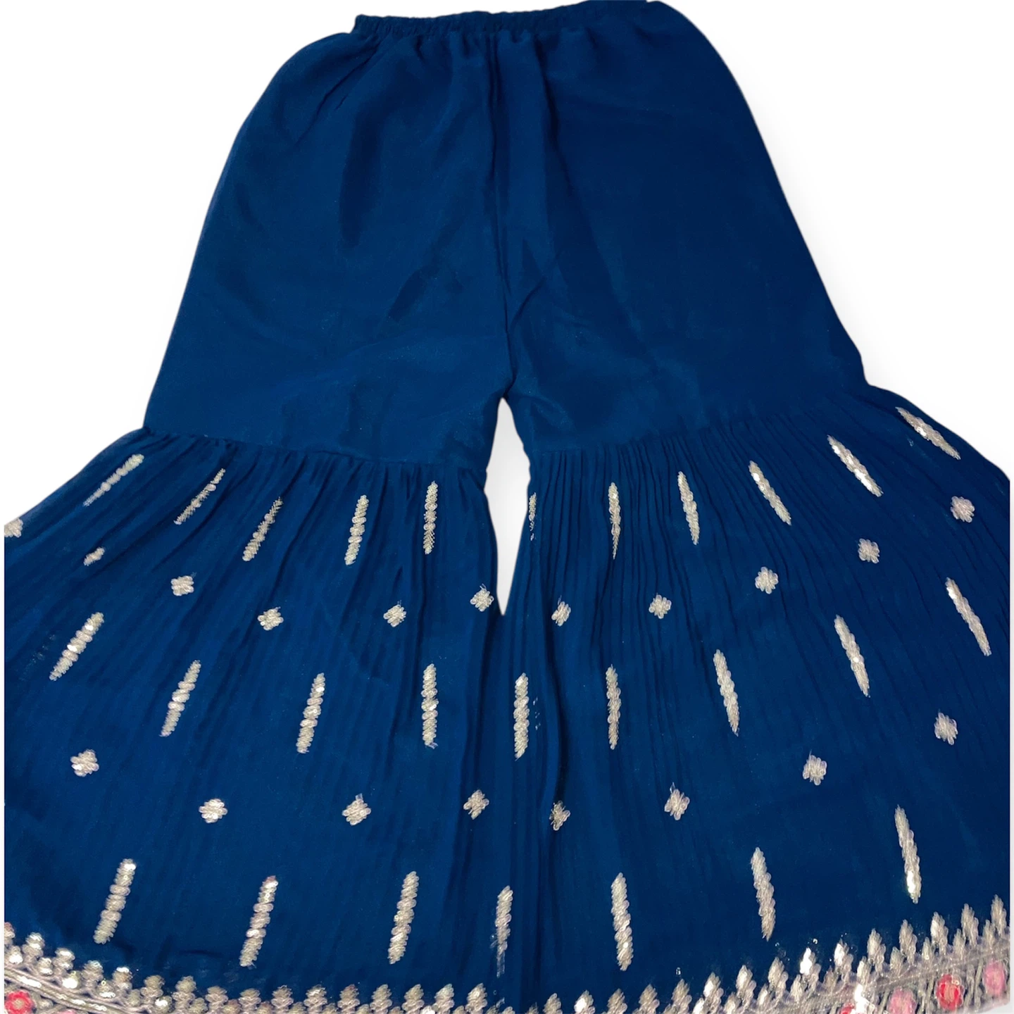 Navy Blue Embroidered Shrara Suit With Dupatta - photo 3