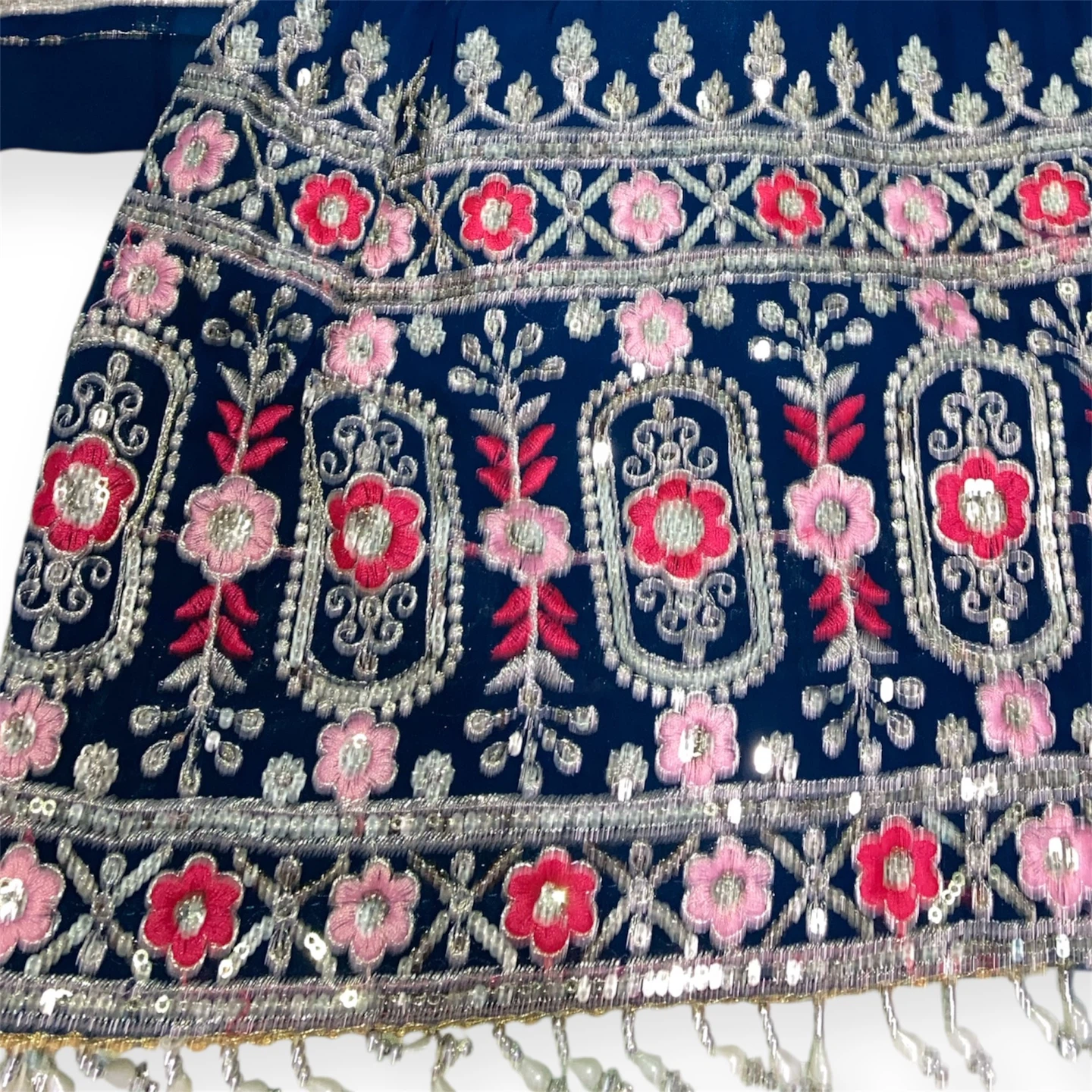 Navy Blue Embroidered Shrara Suit With Dupatta - photo 2