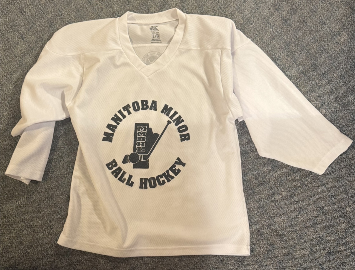 Manitoba Minor Ball Hockey Jersey - Size youth L/G