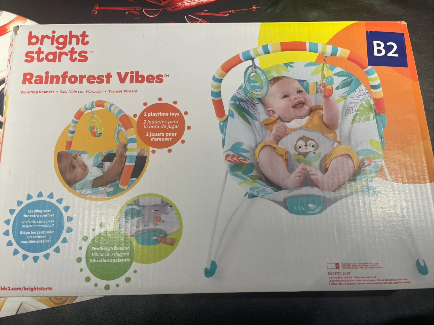Bright Starts Rainforest Vibes Vibrating Bouncer - New thumbnail