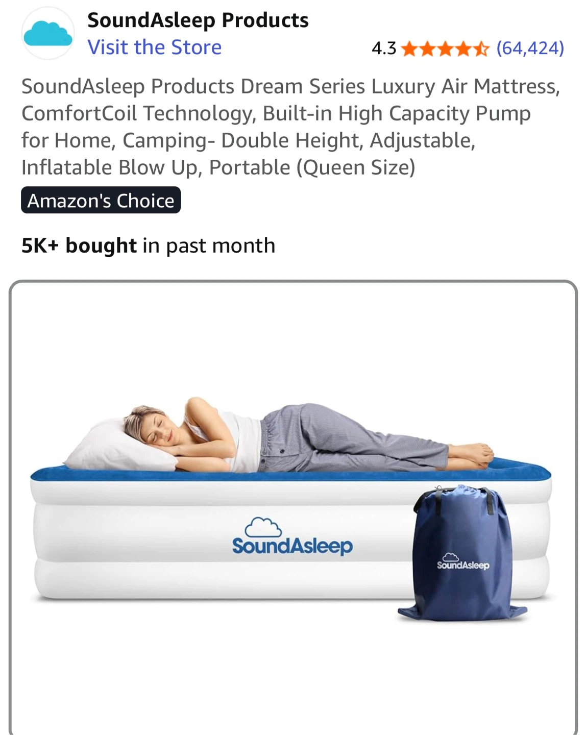 SoundAsleep Dream Series Queen Air Mattress