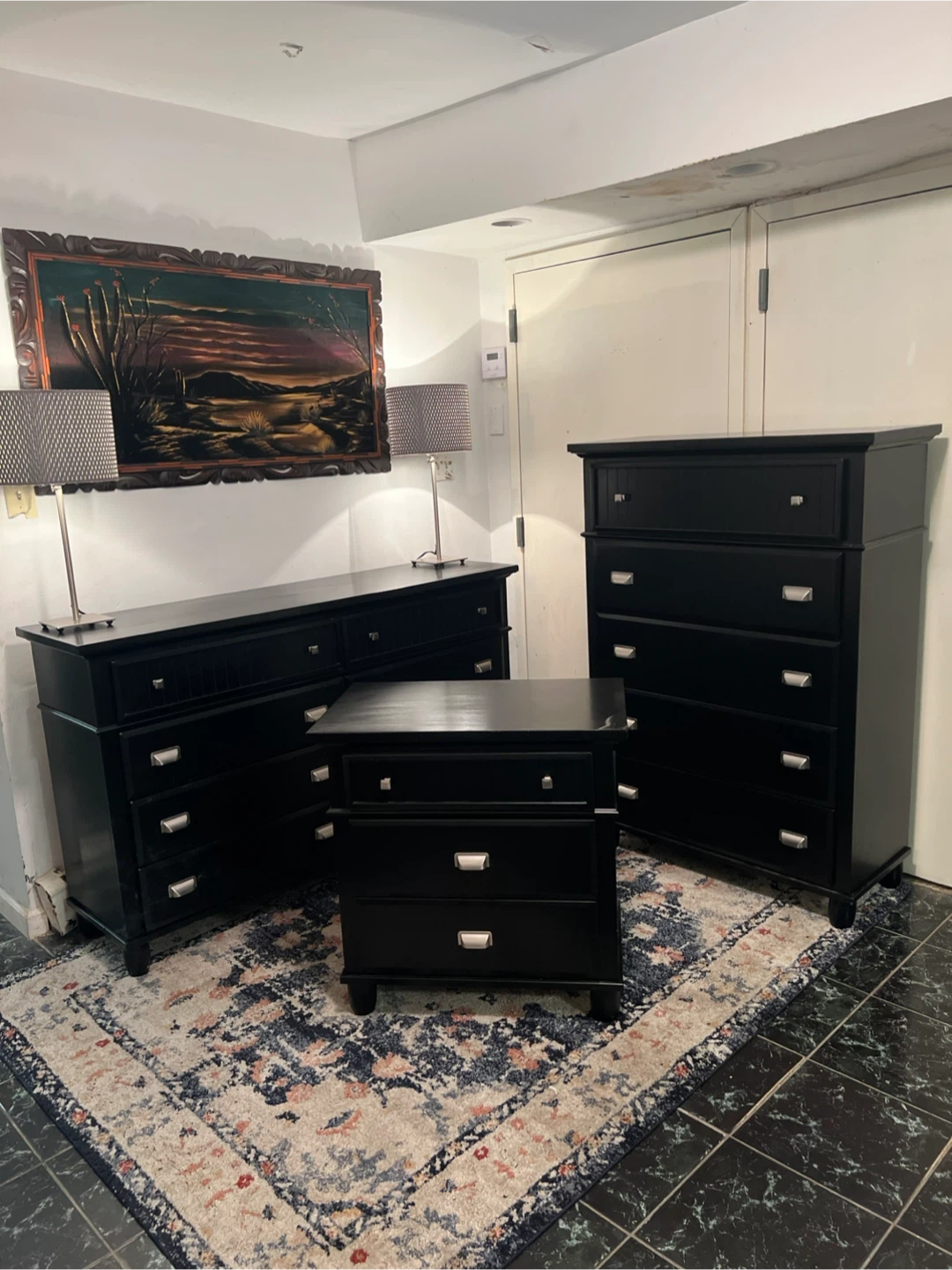 Elegant Bedroom Set (Dresser, Chest & Nightstand) Delivery Extra