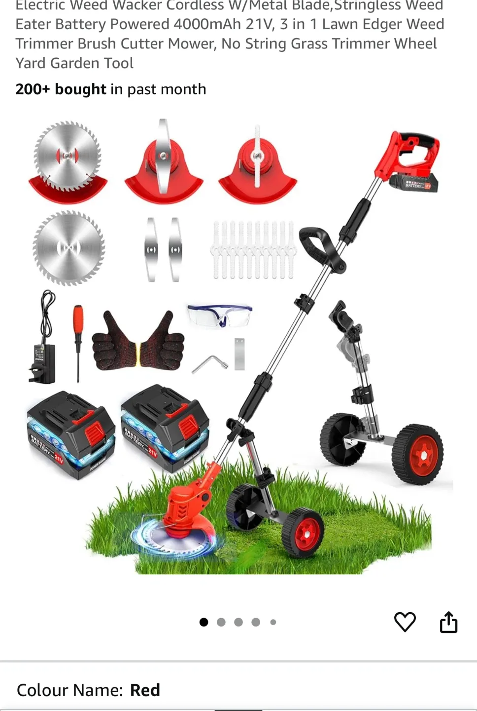 Cordless Electric Weed Wacker - 5 in 1 Lawn Tool thumbnail