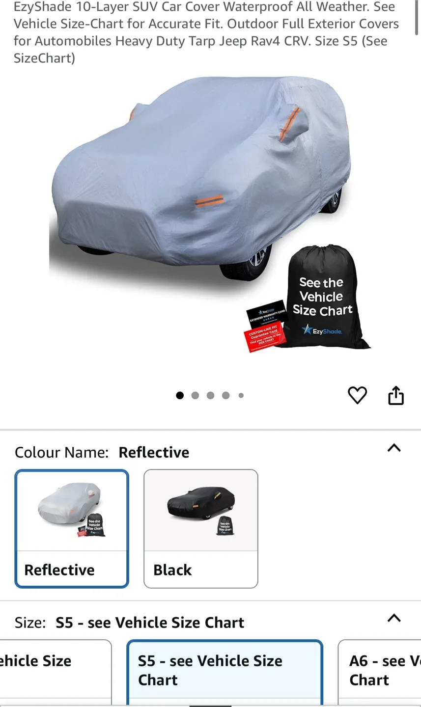 EzyShade 10-Layer SUV Car Cover - Size S5 thumbnail