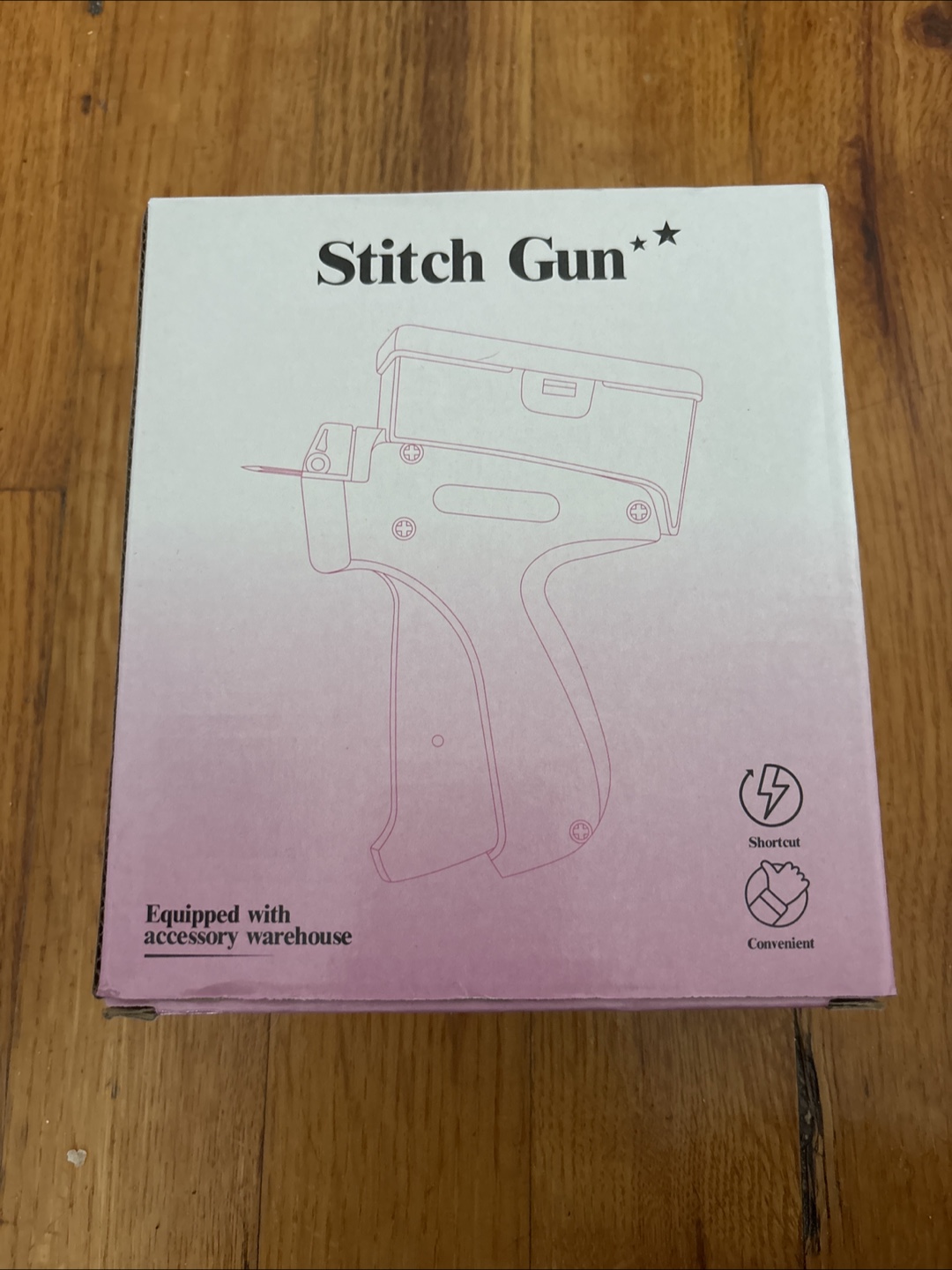 Stitch Gun with white and black stitches