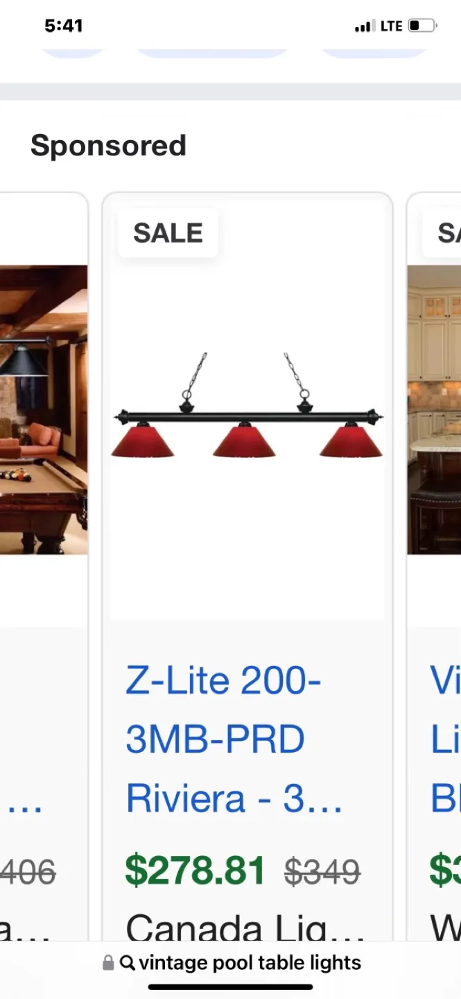 Z-Lite Riviera 3-Light Pool Table Light image indicator(2)