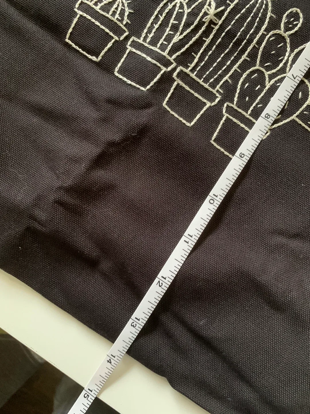 Black Cactus Print Tote Bag image indicator(4)