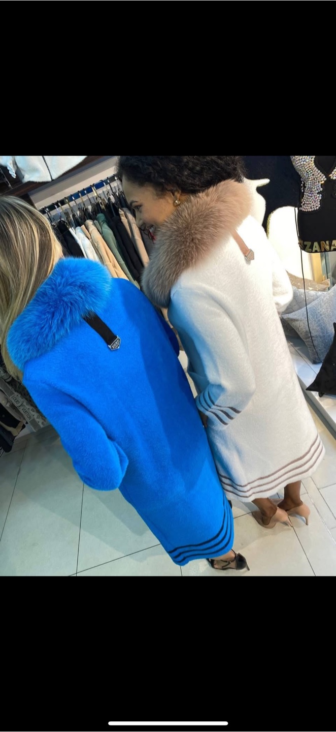 White Coat with Fur Collar