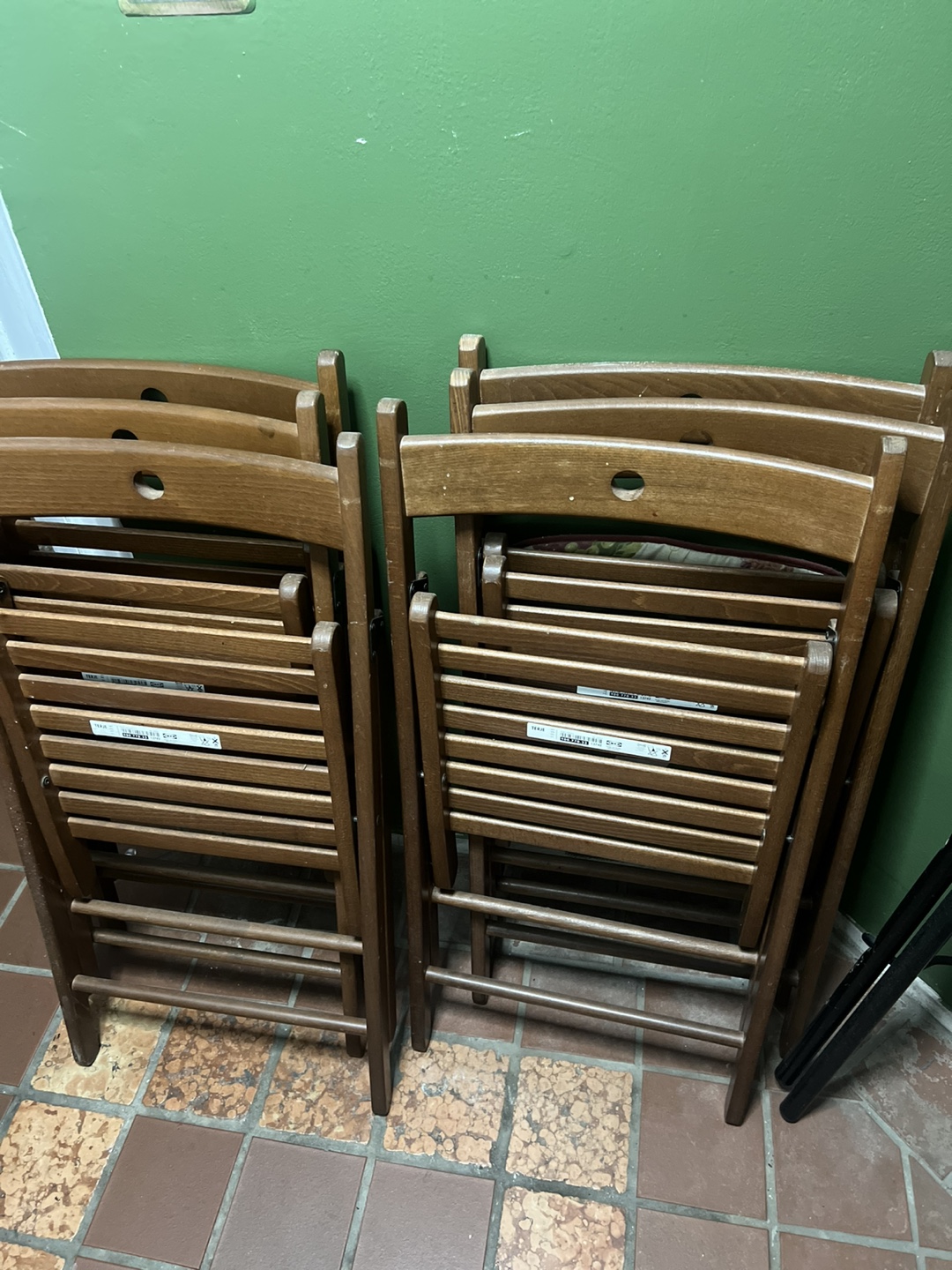 IKEA Terje Folding Chair - Brown Wood 6x - photo 5
