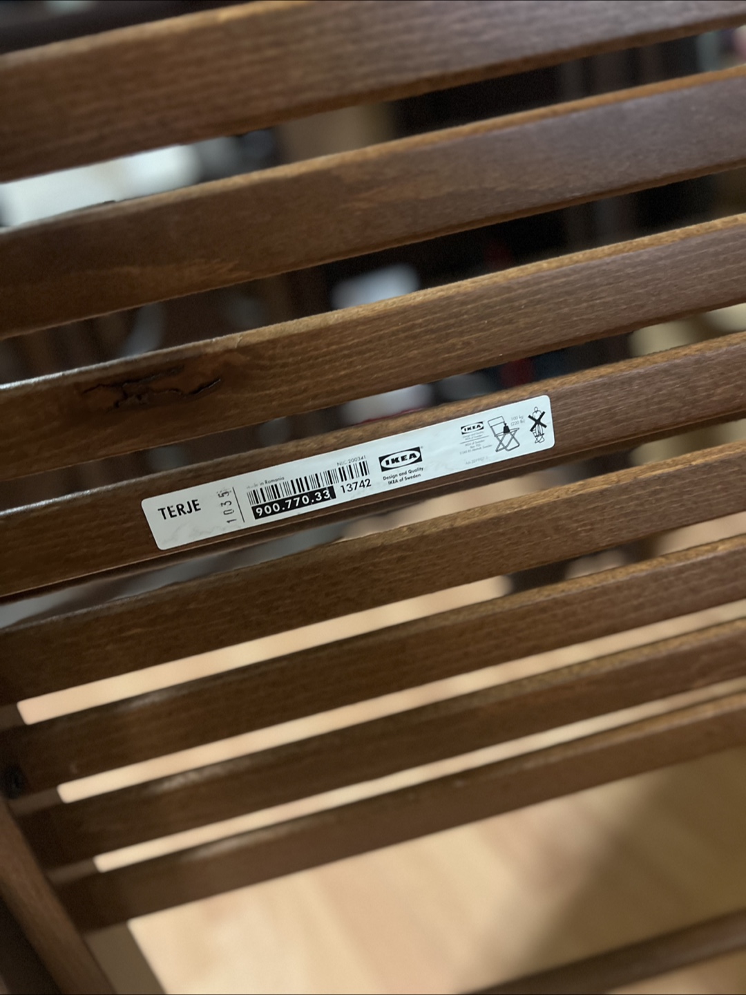 IKEA Terje Folding Chair - Brown Wood 6x - photo 3