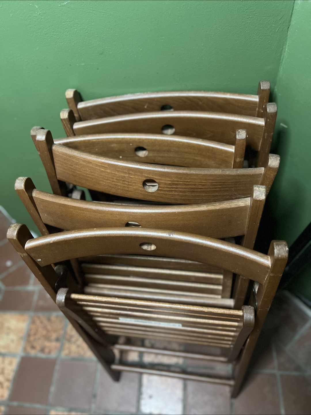 IKEA Terje Folding Chair - Brown Wood 6x - photo 4