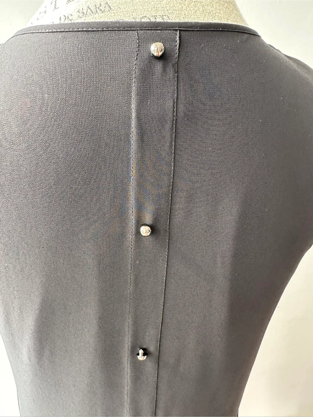 Black Sleeveless Dress with Embellished Neckline image indicator(6)