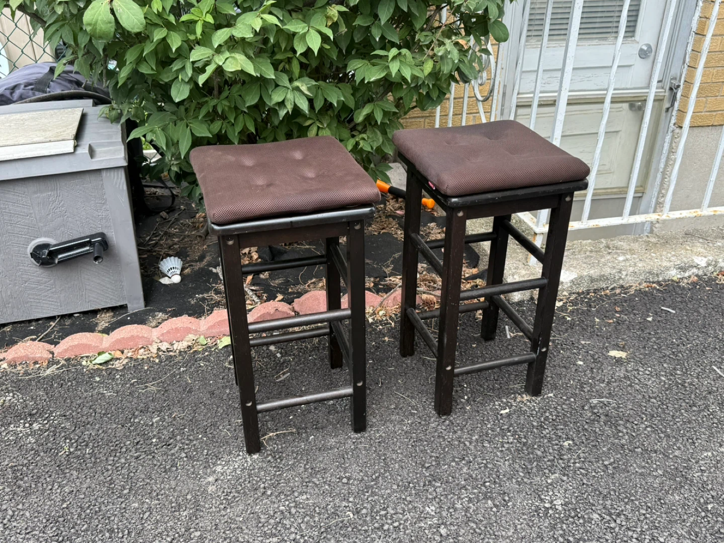 Set of 2 Brown Bar Stools