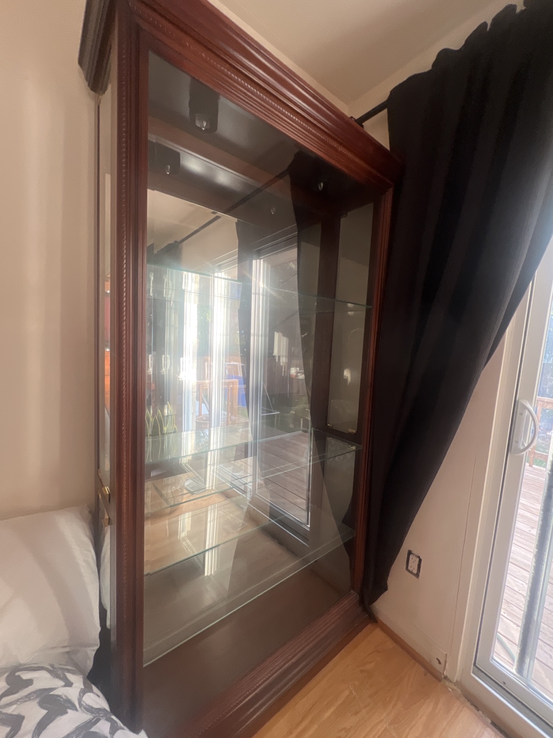Wooden Display Cabinet with Glass Shelves - photo 3