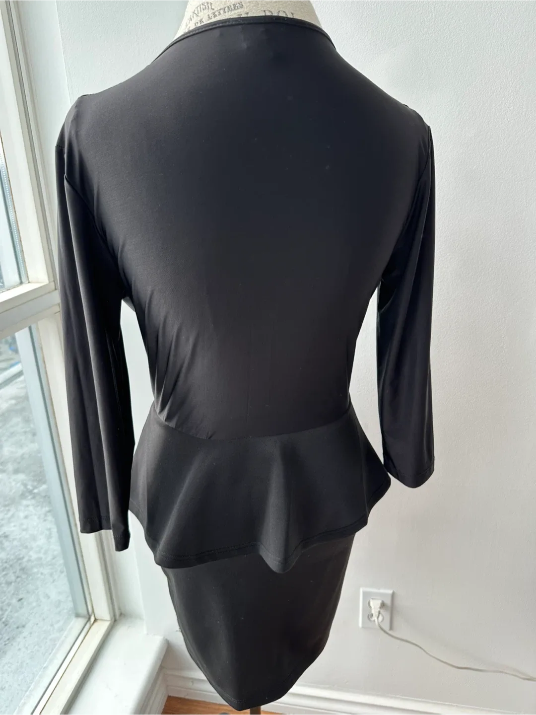 Black Peplum Dress image indicator(2)