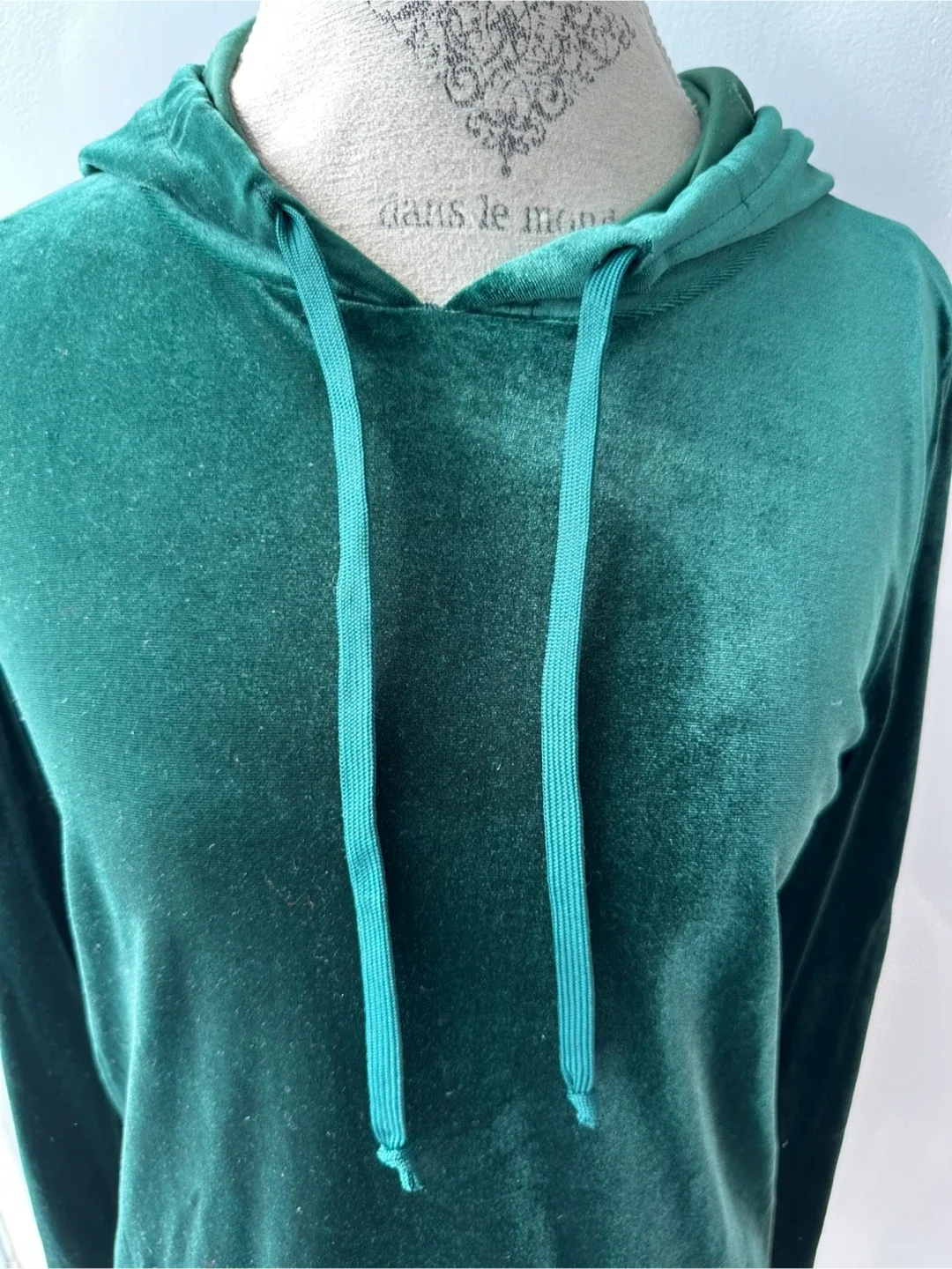 Green Velvet Hoodie Dress image indicator(5)