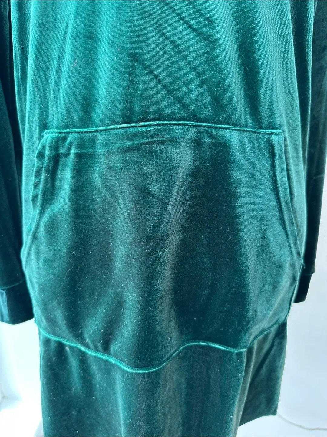 Green Velvet Hoodie Dress image indicator(4)