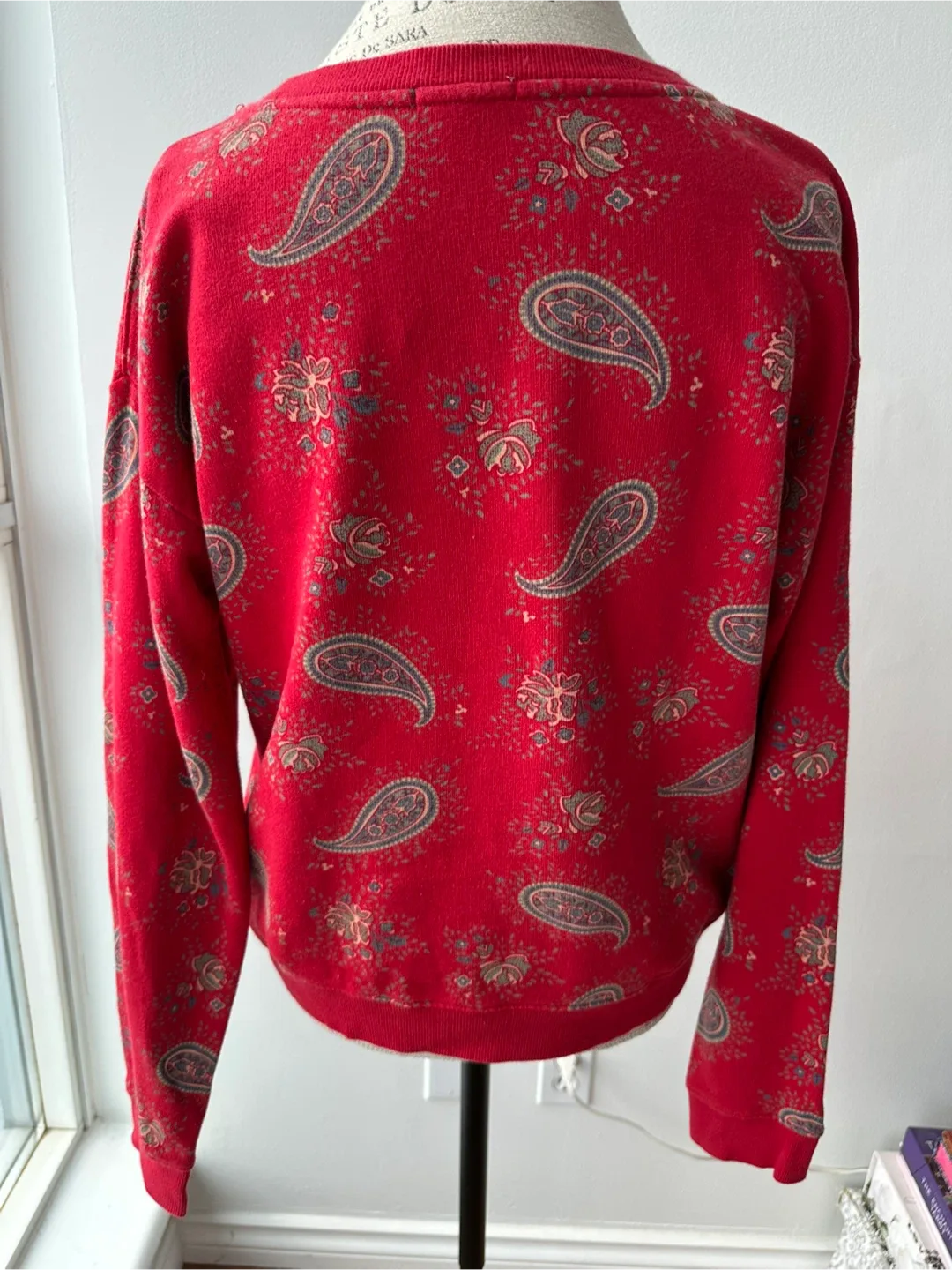 Red Paisley Patterned Sweatshirt image indicator(2)