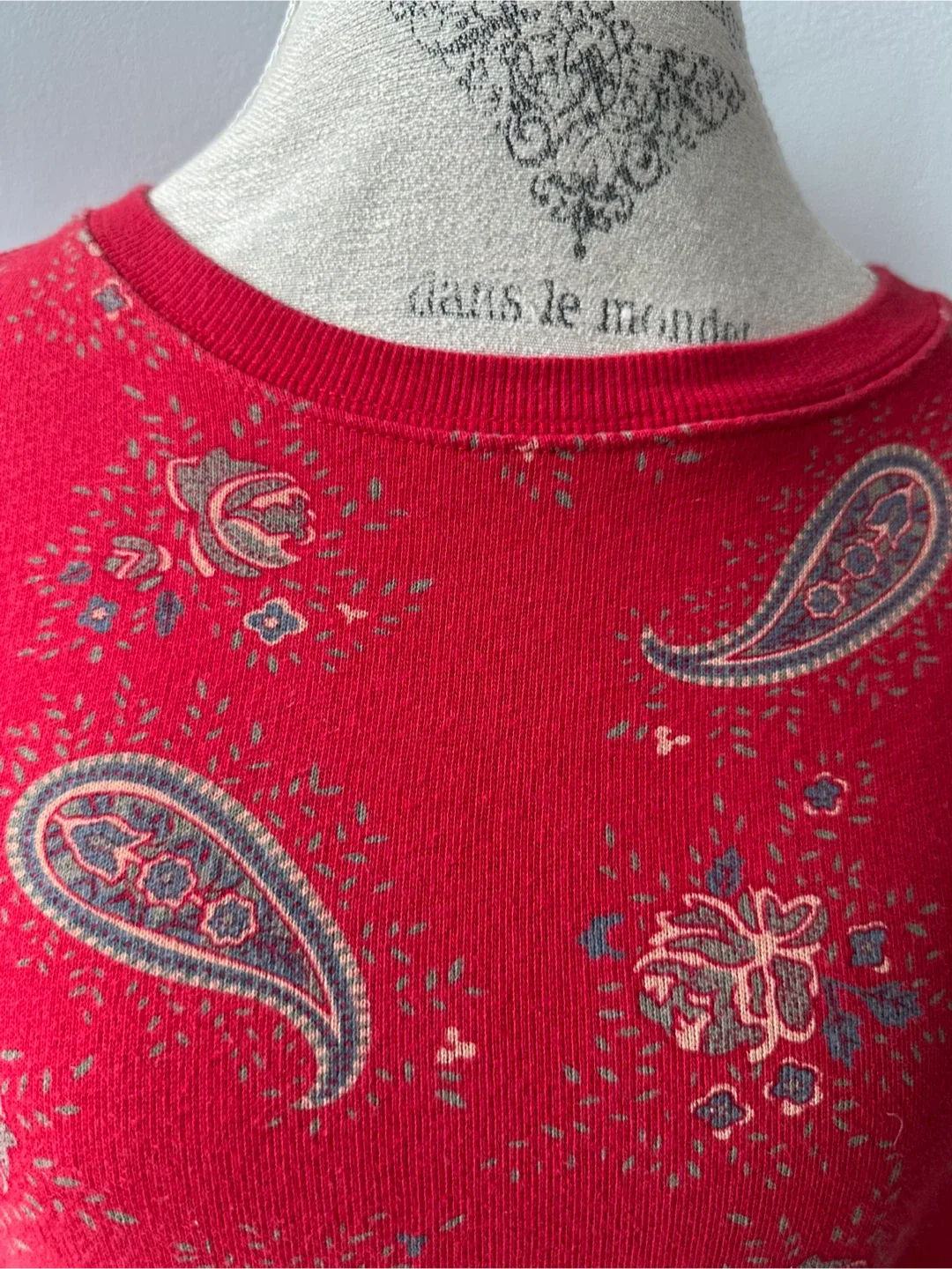 Red Paisley Patterned Sweatshirt image indicator(4)