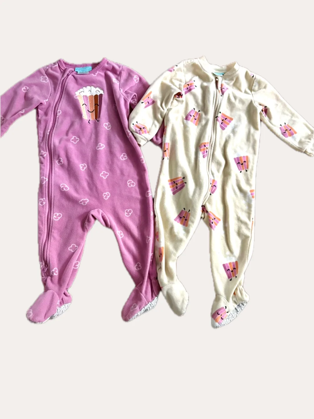 2 Pekkle Fleece Sleepers, Size 12 Months thumbnail