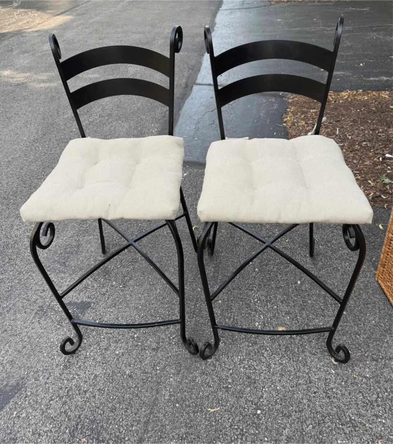 🥕Set of 2 Metal Frame Chairs with Cushions