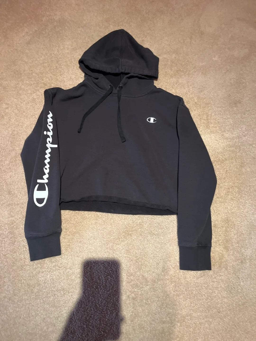 Champion Black Cropped Hoodie thumbnail