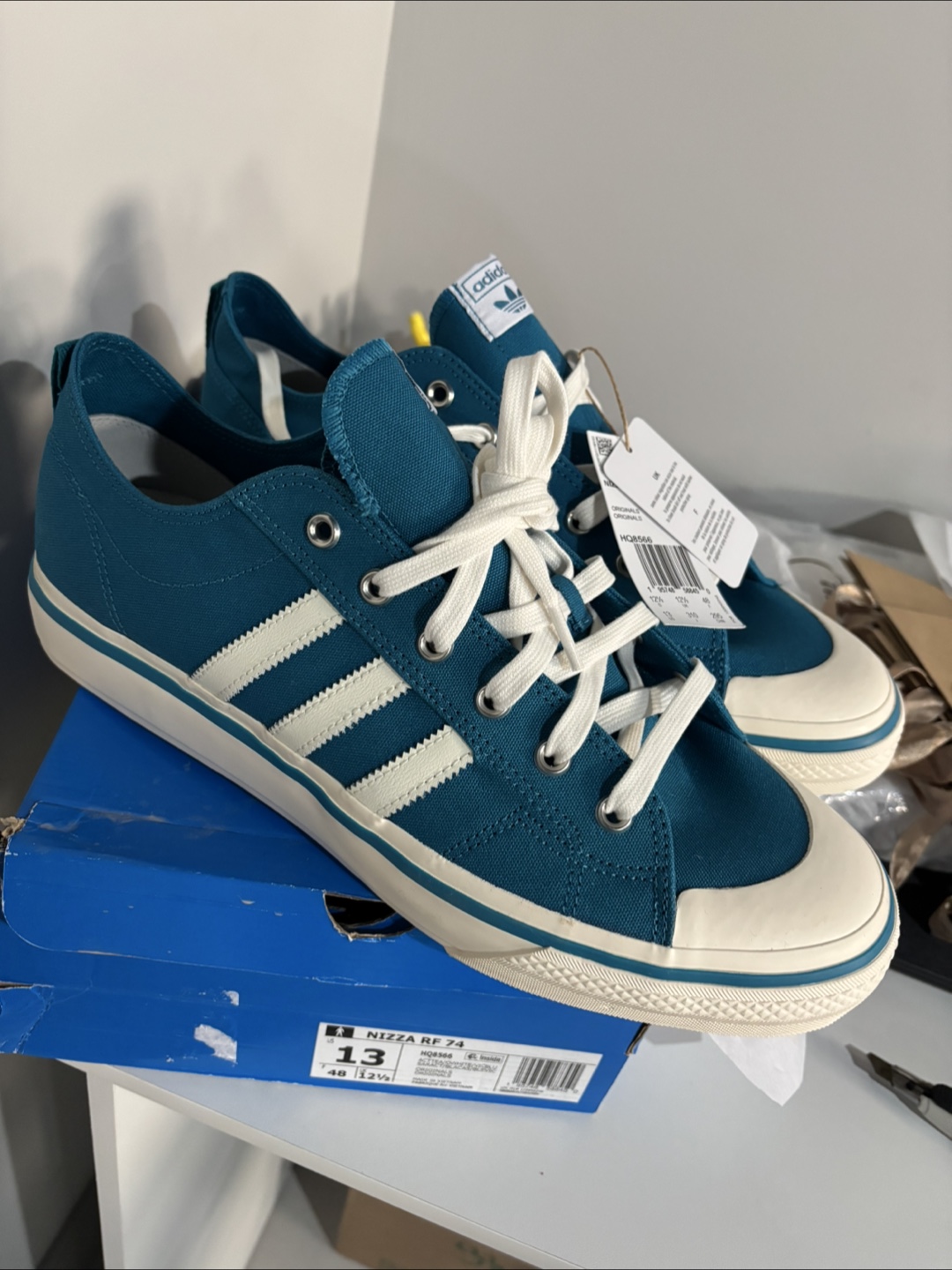 Adidas Nizza RF 74 Teal/White Size 13 - New in Box! - photo 2