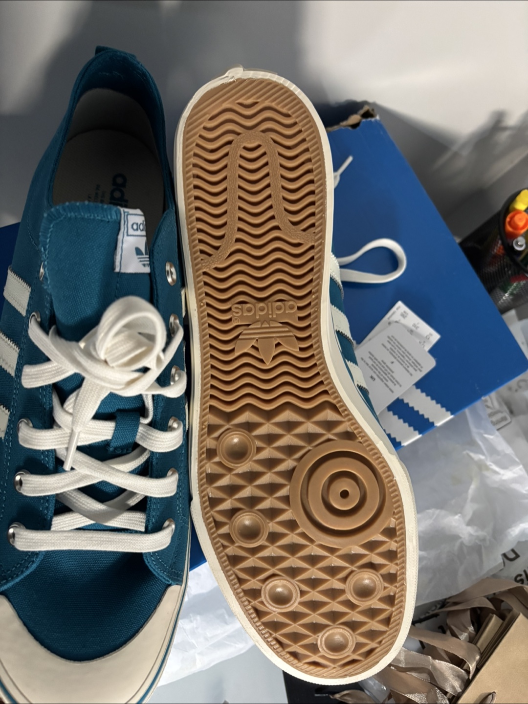 Adidas Nizza RF 74 Teal/White Size 13 - New in Box! - photo 3
