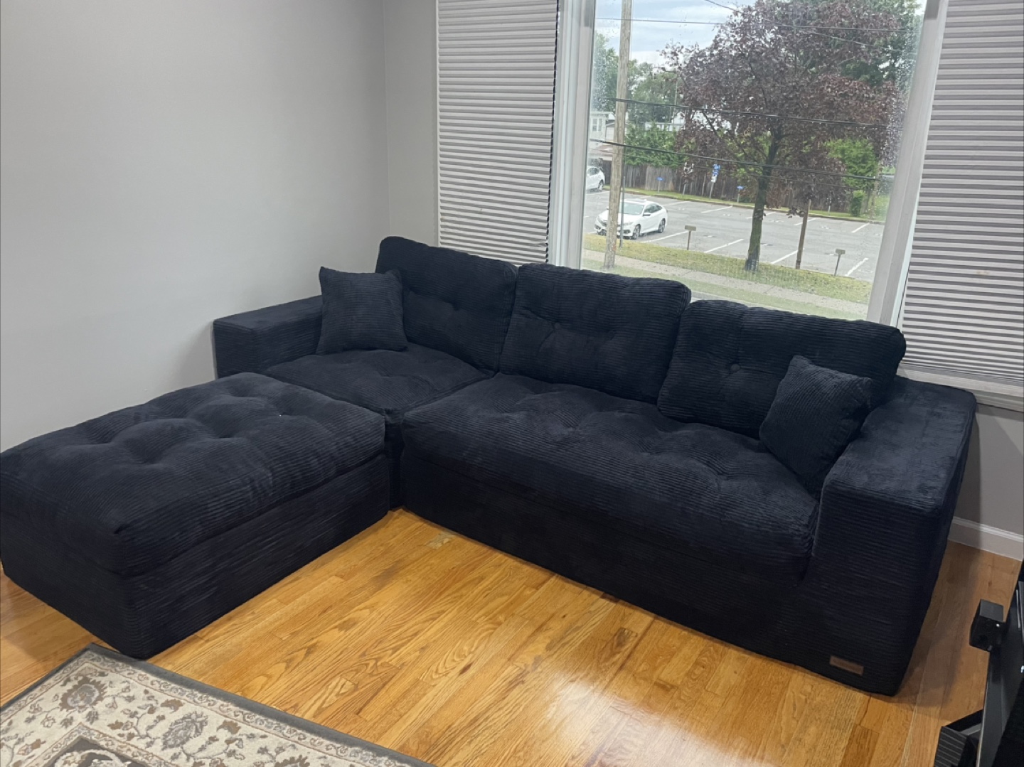 Black Corduroy Sectional Sofa