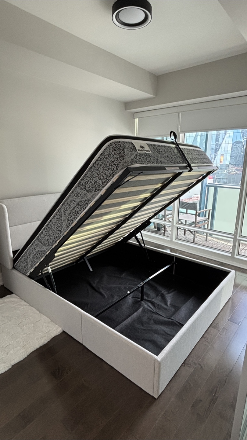 Upholstered Storage Bed Frame - Queen Size