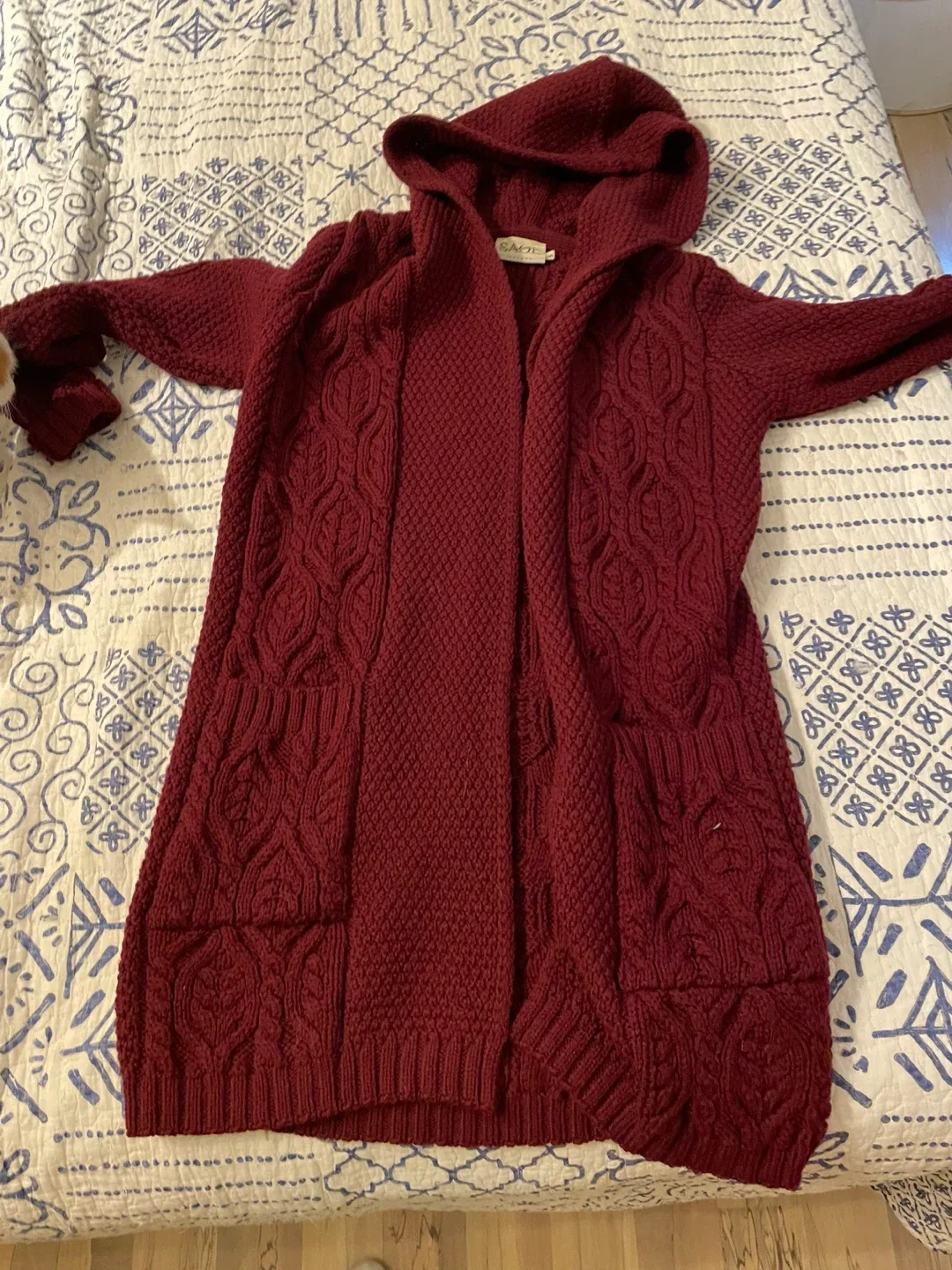 Saol Ireland Merino Wool Hooded waterfall Cardigan - Size S image indicator(3)