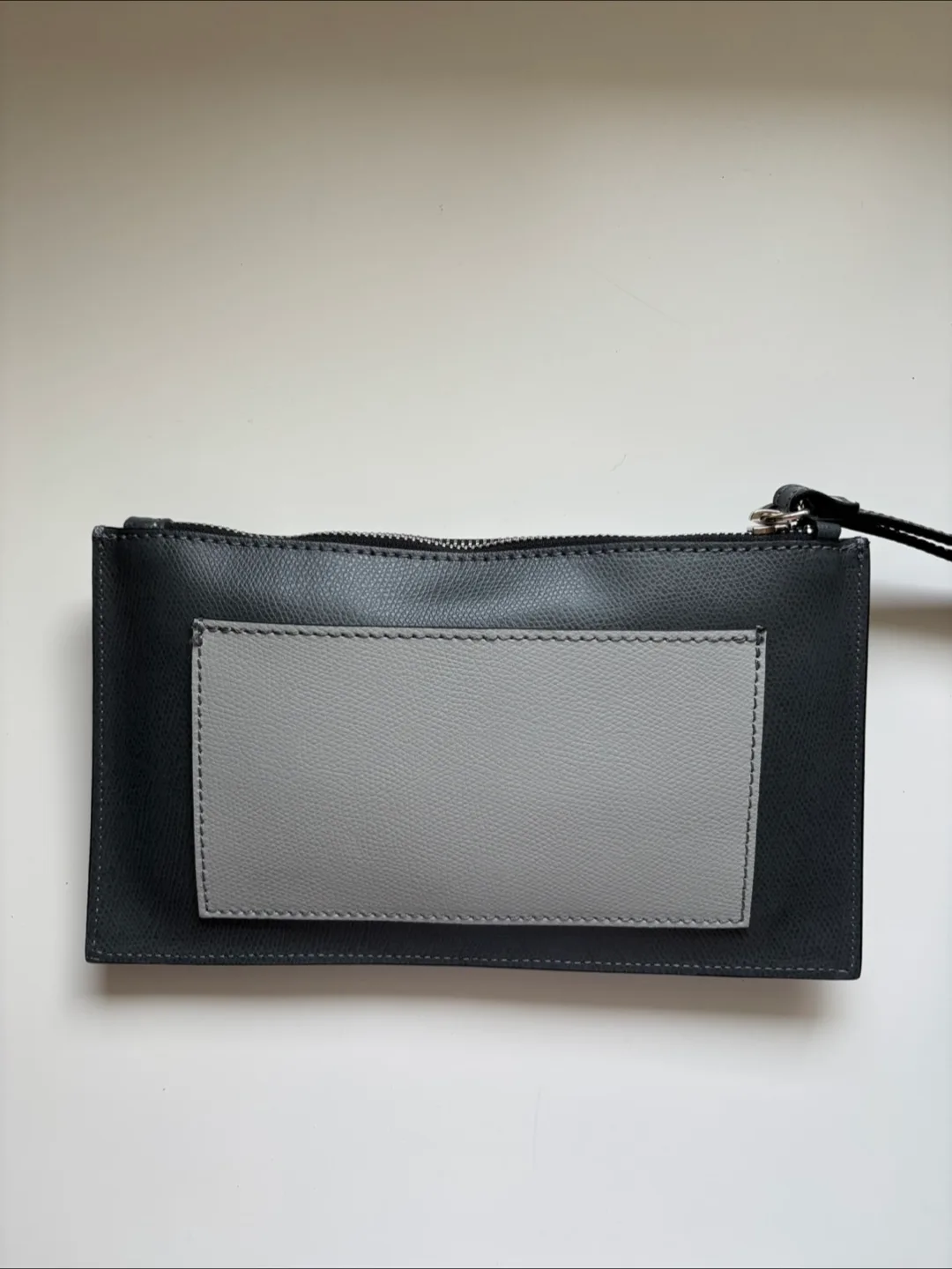 Costanza Rota Leather Clutch - dark grey & Grey thumbnail