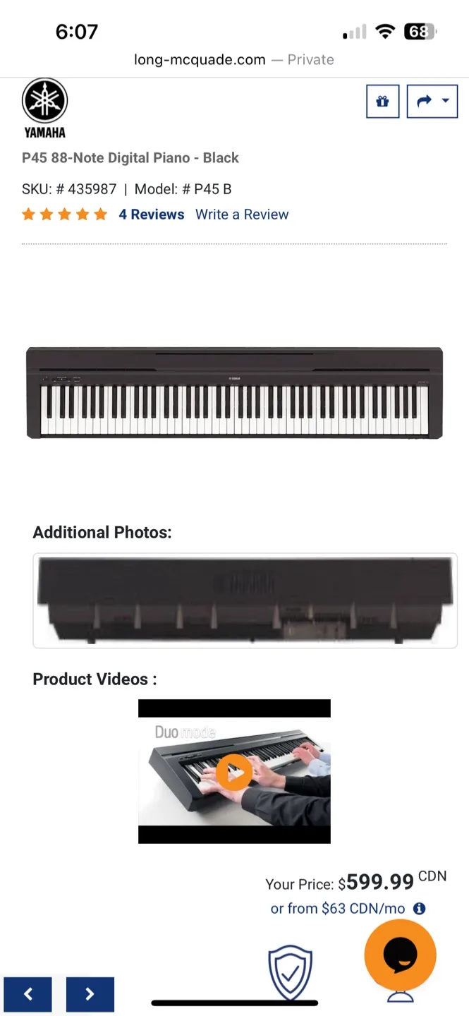 Yamaha P45 88-Note Digital Piano - Black image indicator(3)