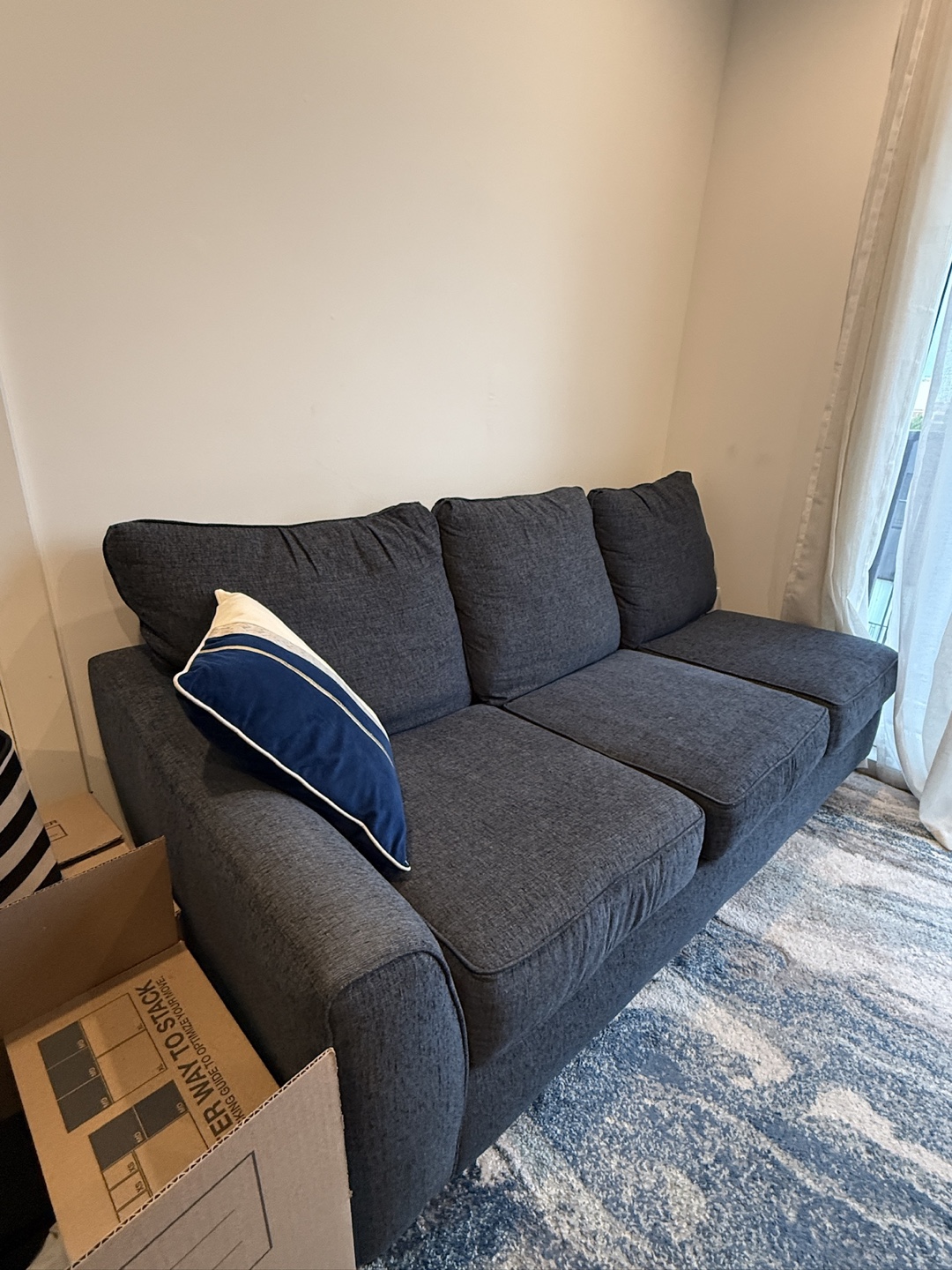 Dark blue Three-Seater Sofa - photo 5
