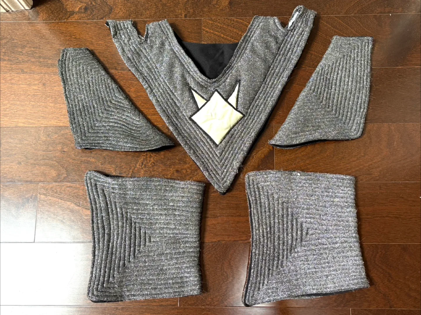 Handmade Grey Knit Super Hero Costume Set thumbnail