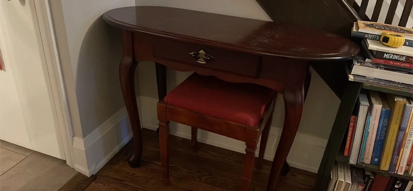 Antique Vanity Table with Stool thumbnail
